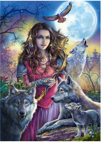 1000 Parça Puzzle Kurtlarla Kadın 196647 fiyatları