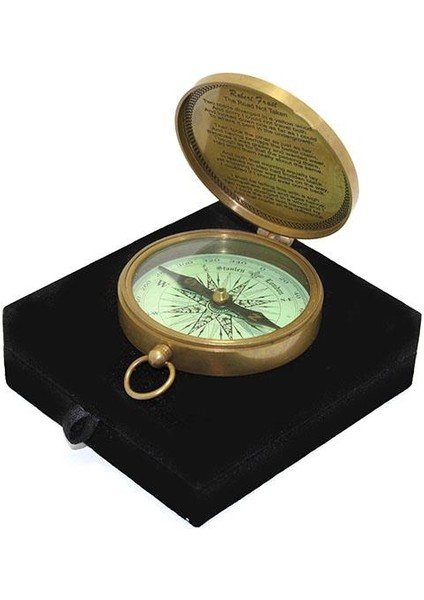 Kutulu Pirinç Pusula Dekoratif Hediyelik