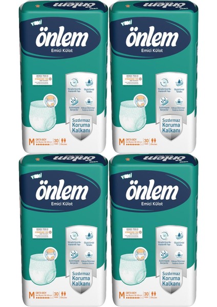 Önlem Yetişkin Emici Külot Bezi Orta Boy ( Medium ) 30 Adet x 4 Paket