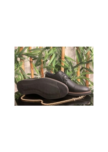 Erkek Siyah Iç Dış Suni Deri Klasik Ayakkabı