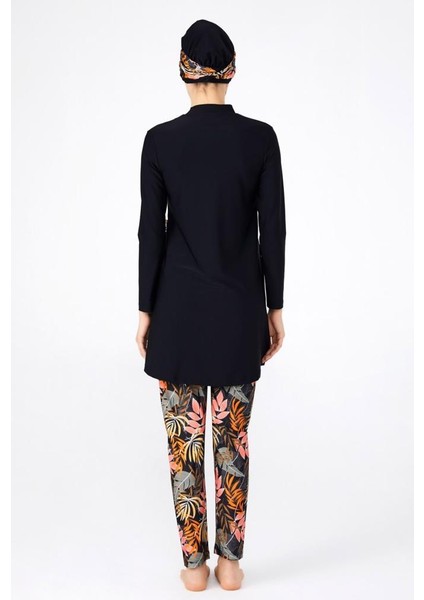 4256 Siyah Lycralı Tasarım Tesettür Mayo fiyatları