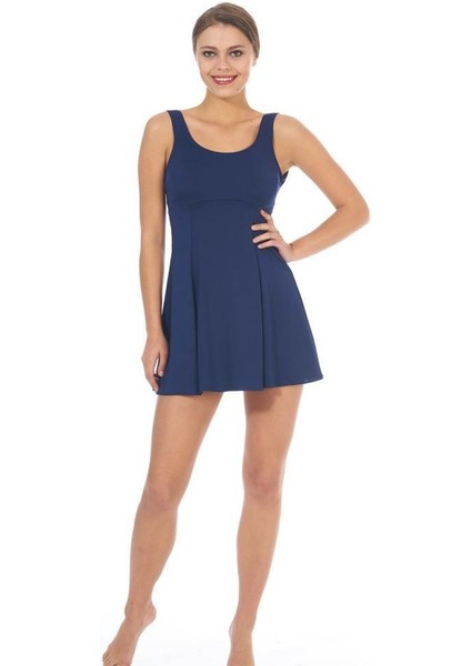 22500 Lacivert Büyük Beden Etekli Mayo modelleri