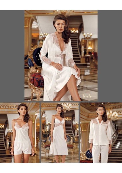 Lowela Paris 3006 Penye Uzun Gecelikli 6 Lı Çeyiz Seti
