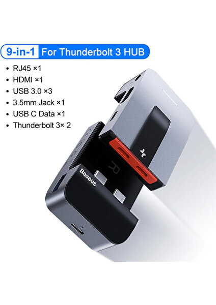 Armor Age 9in1 Type-C MacBook Pro Uyumlu Hub HDMI RJ45 USB 3.0 Çok Fonksiyonlu Dönüştürücü