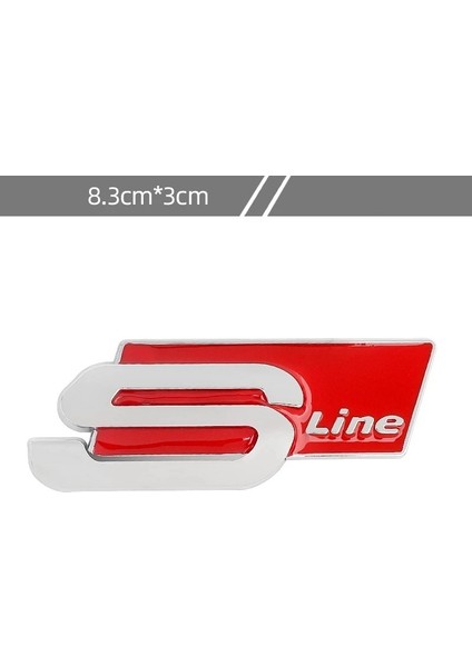 Audı S Line Metal Logo (Gümüş Kırmızı)