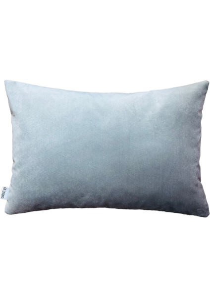 Dekoratif Pullu Göz Desenli Gri Kadife Kırlent Kılıfı ( 35 cm x 50 cm )