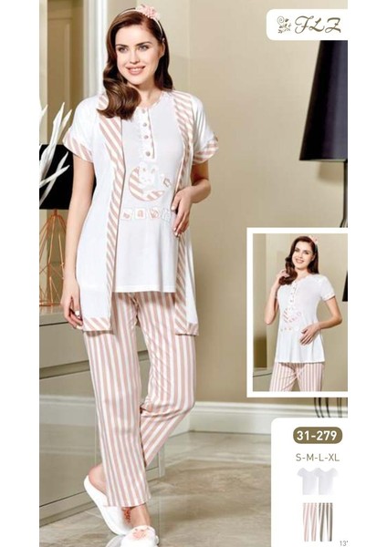 31-279 Hamile Lohusa Yeni Sezon Spor 3 Lü Pijama Sabahlık Ta