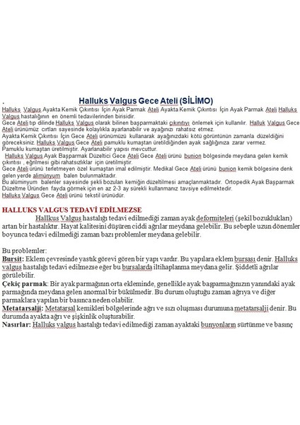 Gece Ateli Hallux Düzeltici Ayak Baş Parmak Kemiği 2 Adet