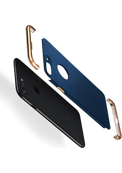 iPhone 7 / 8 Plus Kılıf Golden Frame Arka Kapak Lacivert