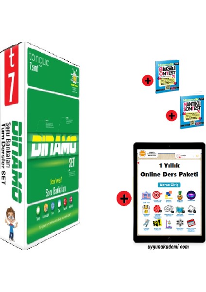 7. Sınıf Dinamo Seti - Sadık Uygun Yayınları Temel Matematik ve Yeni Nesil Matematik Soru Bankası Seti - 1 Yıllık Online Ders Paketi