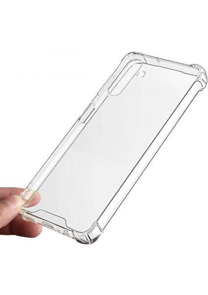 Samsung Galaxy A04S Kılıf Darbe Emici Köleri Airbag Şeffaf Pürüzsüz Ultra Koruma Silikon Kapak