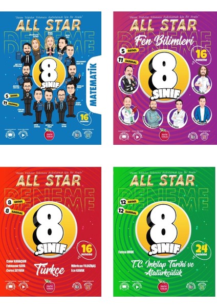 8. Sınıf Tüm Dersler All Star Deneme Seti