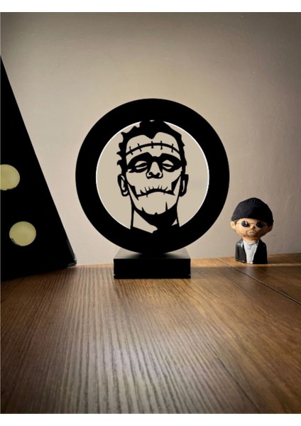 Frankenstein Süliet LED Masa Lambası Ahşap