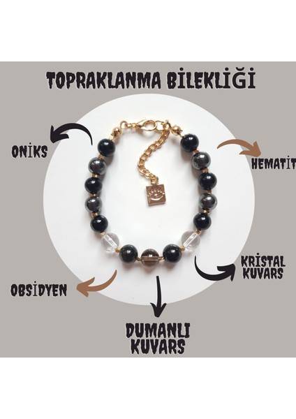 Doğal Taş Kadın Topraklanma Bilekliği Oniks Hematit Obsidyen Kristal Kuvars Dumanlı Kuvars fiyatları