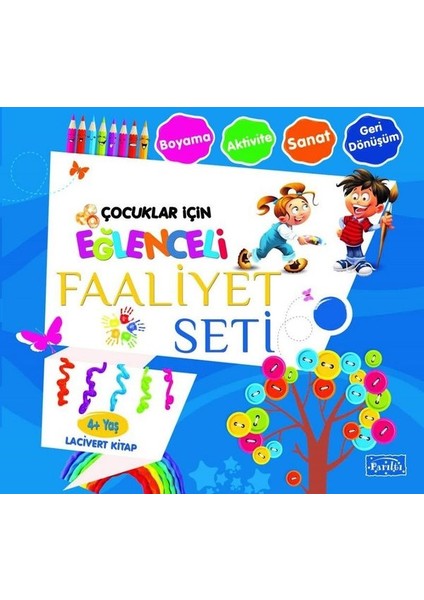 Çocuklar Için Eğlenceli Faaliyet Seti Lacivert Kitap 4 Yaş Üzeri