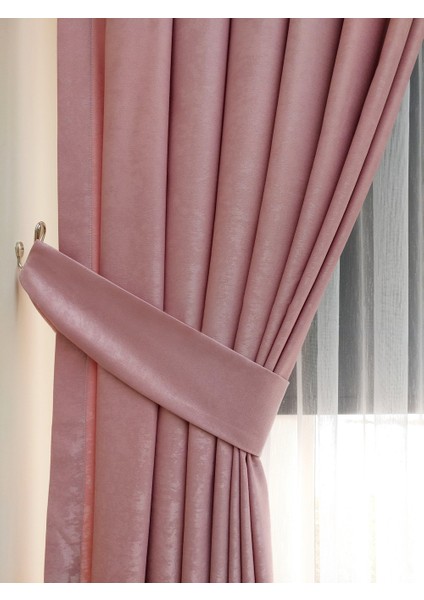Taç Pudra Soft Kumaş Fon Perde, 1/2 Seyrek Pile, 50 x 270 cm