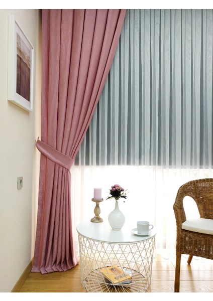 Taç Pudra Soft Kumaş Fon Perde, 1/2 Seyrek Pile, 90 x 240 cm fiyatları