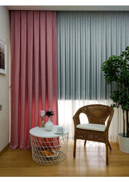 Taç Pudra Soft Kumaş Fon Perde, 1/2 Seyrek Pile, 90 x 240 cm fırsatları