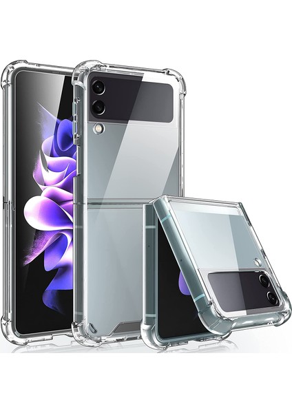 Galaxy Z Flip 4 Kılıf Darbelere Ultra Dayanıklı Anti Shock Yüksek Kaliteli Şeffaf Silikon Nitro Case