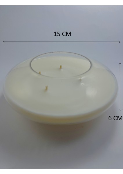 Sandal Ağacı kokulu El yapımı Elips Cam içerisinde 4 fitilli Doğal Soya Mumu