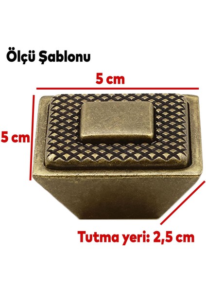 Button Çekmece Mutfak Dolap Kapak Kulpu Kulbu Antik Sarı Metal Kulp 16 mm