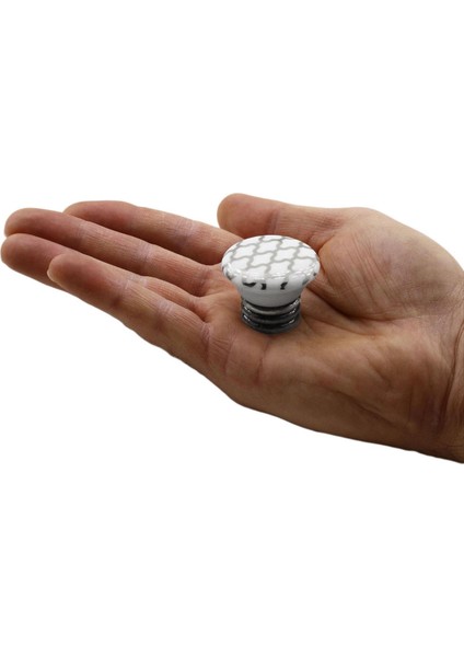 Carvent Lüks Porselen Düğme Mobilya Çekmece Dolap Kapak Kulpu Kulbu Beyaz Antik Gümüş indirimleri