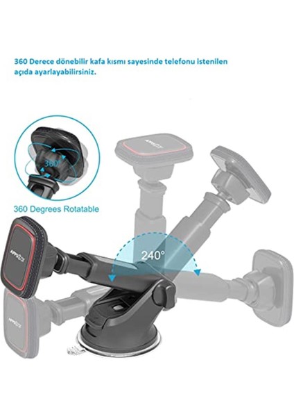 Att-45 Mıknatıslı Manyetik Araba Telefon Tutucu Cam ve Torpido Için Yüksek Kalite Araç Tutucu