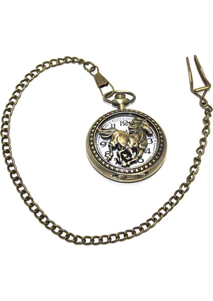 Zincirli Askılı Atlı Modelli Antik Köstekli Saat