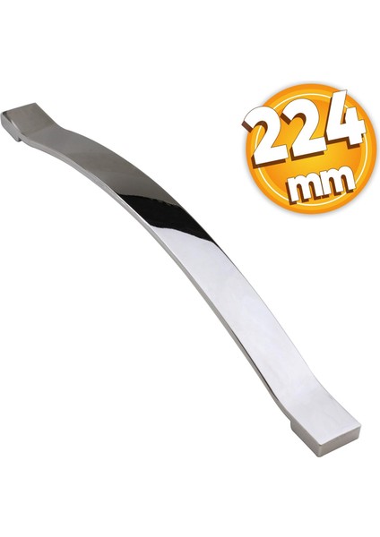 Akasya Çekmece Mutfak Dolap Kapak Kulbu 224 mm Krom Metal Kulp