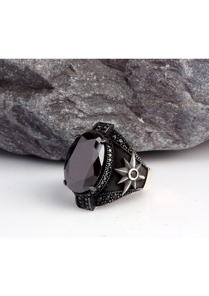 Zirkon Taşlı Yıldız Motifli Erkek Gümüş Yüzük fiyatları