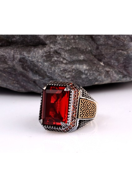 Zirkon Taşlı 925 Ayar Gümüş Erkek Yüzük