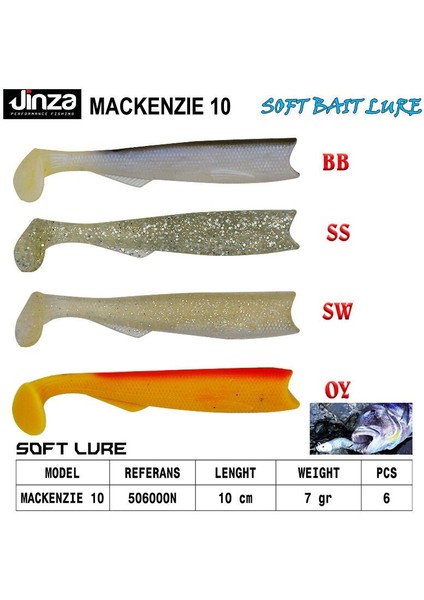 Hawk Mackenzie 100 mm 7 gr Silikon Balık 6 Adet Oy