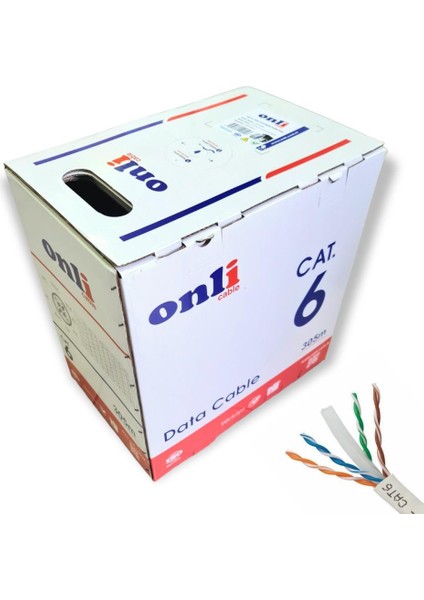 305MT 23AWG Utp Cat6 Network Kablosu Gri Yerli Üretim