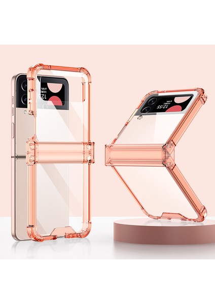 Galaxy Z Flip 4 Hava Yastığı Menteşe Şeffaf Cep Telefonu Kılıfları (Yurt Dışından)