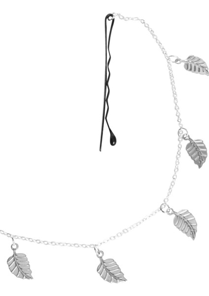 Gümüş Leaf Saç Zinciri