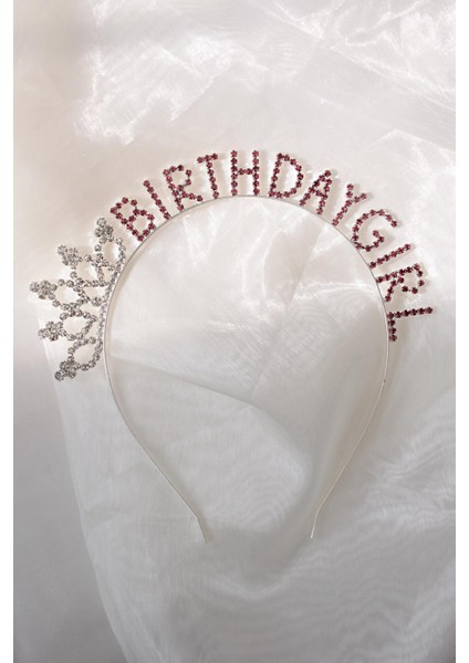 Pembe Taşlı Birthday Girl Taç fiyatları