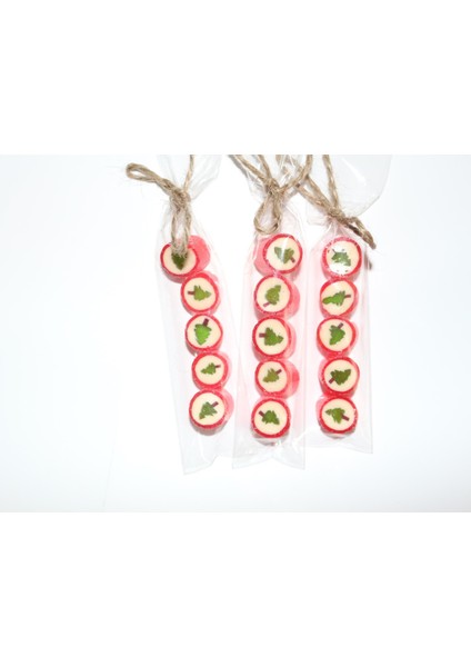 Çam Desenli Özel Yılbaşı Parmak Şeker 10 Adet