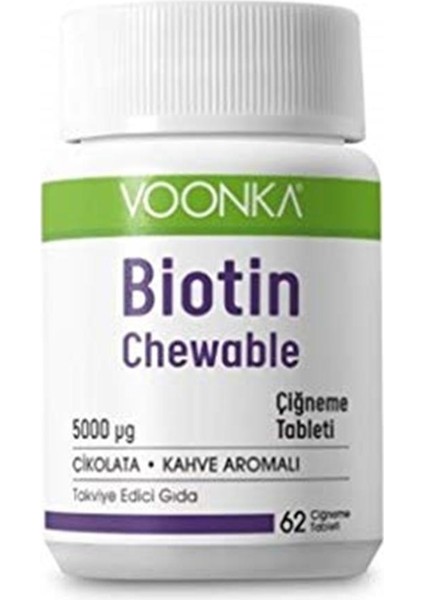 Biotin 5000 Mcg 62 Çiğneme Tableti