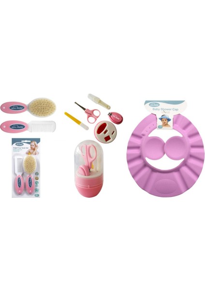 Naturel Fırça Tarak +Bebek Duş Başlığı+Tırnak Bakım Seti