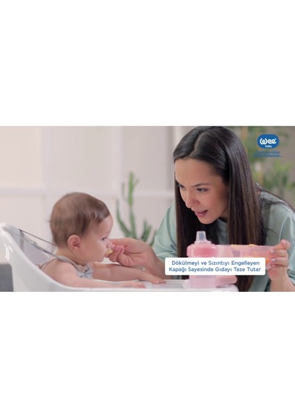 2 Hazneli Kapaklı Mama Tabağı Yemek Kabı Seti Pembe 6 Ay indirimleri