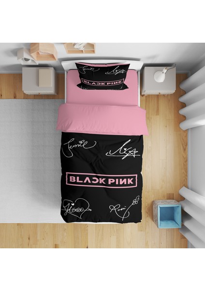 Erays Home Black Pink Tek Kişilik Nevresim Takımı