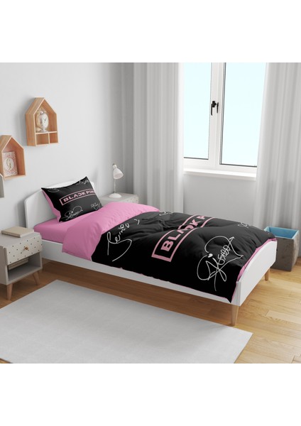 Erays Home Black Pink Tek Kişilik Nevresim Takımı