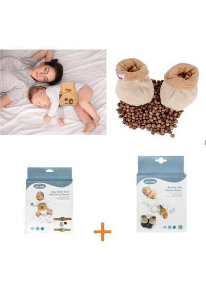 Mommyslab Sevi Kiraz Çekirdekli Patik+ Kiraz Çekirdekli Bebek Krem