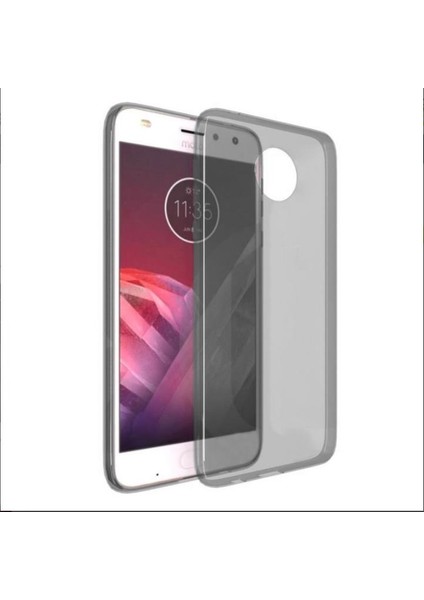 Lenovo Moto Z2 Play Kılıf Soft Silikon Şeffaf-Siyah Arka Kapak