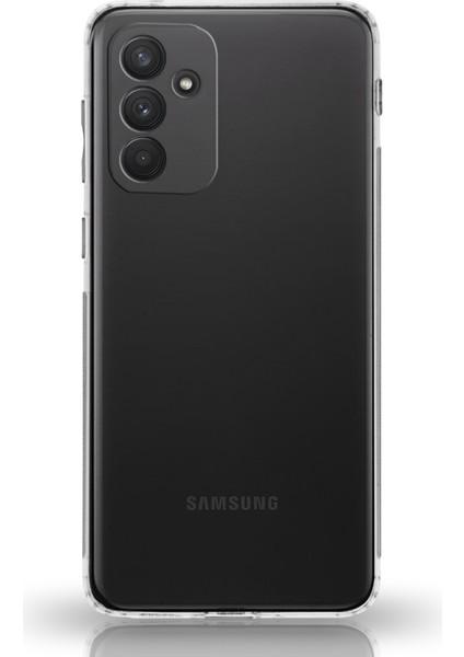 Samsung Galaxy A04S Kapak Tıpalı Kamera Korumalı Premier Silikon Şeffaf Kılıf