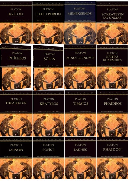 Platon 16 Kitap Set / Menon - Kriton - Phaidon - Sofist - Kratylos - Phaidros - Şölen - Lakhes