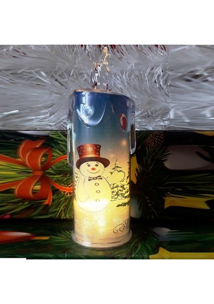 LED Işıklı Mum Kardan Adamlı Mum Yılbaşı Işıkları Yılbaşı Mumu Pilli Mum Kardan Adam LED Mum Gün Işığı Pilli LED Işık