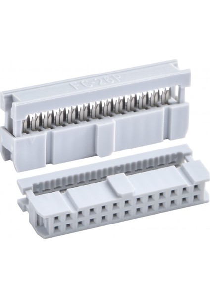 Idc-Soket 2.54 Mm, No S/r, Gri, Sel. Gold, 26-Pin