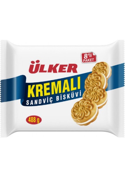 Kremalı Sandviç Bisküvi 8x61gr 488 Gr