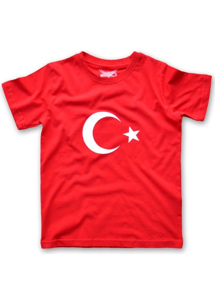 Fly Tshirt Bayrak Çocuk Kısa Kollu T-Shirt - Kırmızı